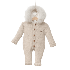 Дитячий теплий комбінезон Baby Mio з хутром бежевий (7045)