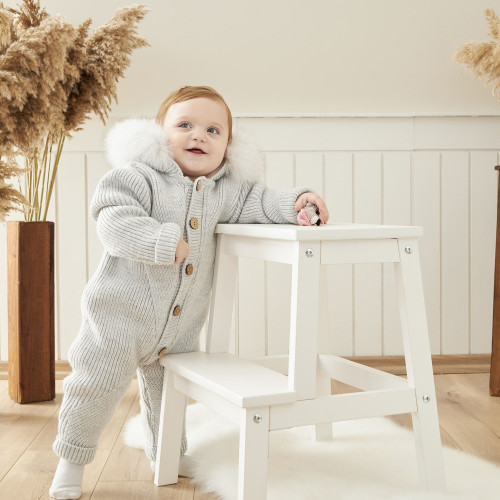 Дитячий теплий комбінезон Baby Mio з хутром сірий (7045) — 12185 Дитячий теплий комбінезон Baby Mio з хутром сірий (7045) — 12185