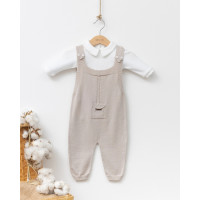 Дитячий теплий комбінезон Baby Mio з кофтою бежевий (4007)