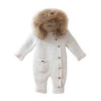 Детский теплый комбинезон серый Baby Mio с карманом (7055)