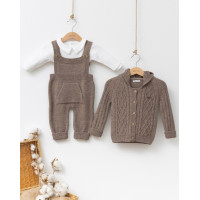 Детский теплый комплект Baby Mio коричневый (6002)