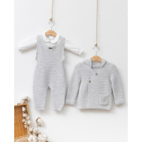 Детский теплый комплект Baby Mio серый (6003)