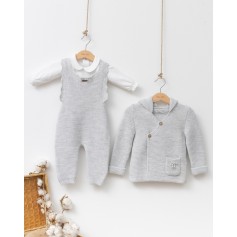 Дитячий теплий комплект Baby Mio сірий (6003)