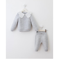 Детский теплый комплект Baby Mio с воротником серый (6014)
