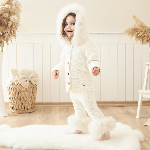 Детский теплый комплект белый Baby Mio с мехом на ногах (6008) — 12165 Детский теплый комплект белый Baby Mio с мехом на ногах (6008) — 12165