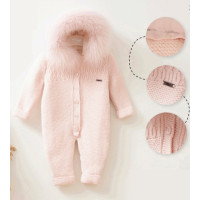 Детский утепленный комбинезон с натуральным мехом Baby Mio (7054)