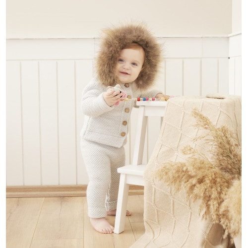 Детский утепленный комплект с натуральным мехом Baby Mio серый (6005) — 12262 Детский утепленный комплект с натуральным мехом Baby Mio серый (6005) — 12262