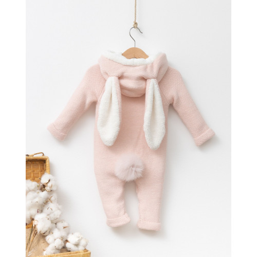 Детский вязаный комбинезон Baby Mio 7040 розовый — 12124