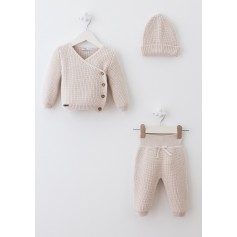 Дитячий в'язаний комплект Baby Mio бежевий (4065)