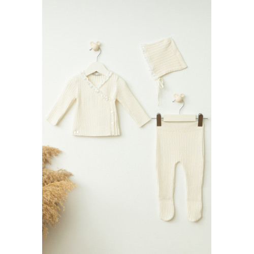 Дитячий в'язаний комплект Baby Mio білий (4046)