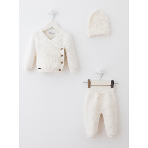 Дитячий в'язаний комплект Baby Mio білий (4065)