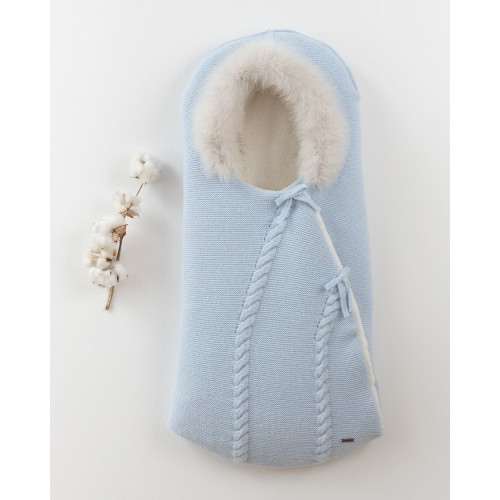 Конверт зимовий для новонароджених Baby Mio 8053 блакитний