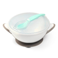 Мисочка з присоскою та ложечкою BabyOno, сірий (1063/02)