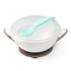 Мисочка з присоскою та ложечкою BabyOno, сірий (1063/02)