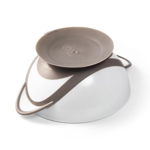 Мисочка с присоской и ложечкой BabyOno, серый (1063/02) — 11289