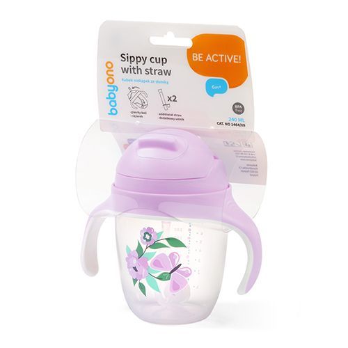 Поїльник-непроливайка BabyOno з обтяженою соломкою, 240 мл (1464/05) — 11378