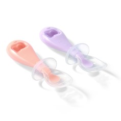 Ложечки силиконовые BabyOno Персиковый/Фиолетовый (784/01)