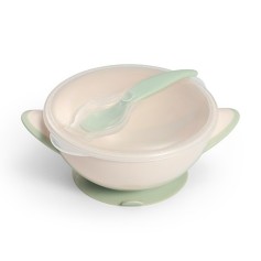 Мисочка з присоскою та ложечкою BabyOno, зелена (1063/07)