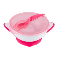 Мисочка з присоскою та ложечкою BabyOno, рожевий (1063/03)