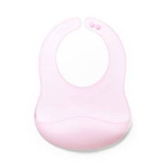 Нагрудник силиконовый BabyOno ультратонкий с регулируемой застежкой 26x21 см Розовый (1598/02)
