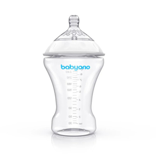 Пляшечка для годування антиколікова BabyOno Natural nursing 260 мл, повільний потік 0м+ (1451) — 22515