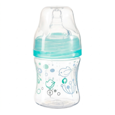 Пляшечка для годування антиколікова BabyOno з широким горличком, 0+ міс., 120 мл, бірюзова (402/01)