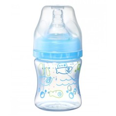 Пляшечка для годування антиколікова BabyOno з широким горличком, 0+ міс., 120 мл, блакитна (402/03)