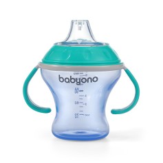 Чашка-непроливайка BabyOno с мягким носиком 180мл, синий (1456/01)