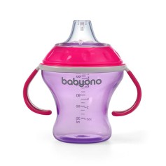 Чашка-непроливайка BabyOno с мягким носиком 180мл, розовый (1456/02)