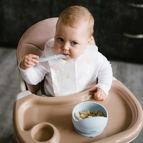 Дитяча мисочка з присоскою силіконова BabyOno, синій (1481/01) — 18329