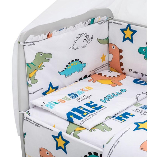Дитяча постіль Babyroom Gold RG-08 "Динозаврики" білий — 18571 Дитяча постіль Babyroom Gold RG-08 "Динозаврики" білий — 18571