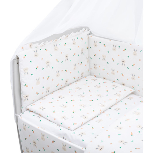 Детская постель Babyroom Gold RG-08 "Кролики с морковью" белый — 18570 Детская постель Babyroom Gold RG-08 "Кролики с морковью" белый — 18570