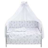 Детская постель Babyroom Gold RG-08 "Лисичка, мишка, зайчик, олень" белый