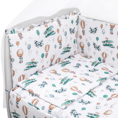 Дитяча постіль Babyroom Gold RG-08 "Літаки-повітряні кулі" білий — 18568 Дитяча постіль Babyroom Gold RG-08 "Літаки-повітряні кулі" білий — 18568