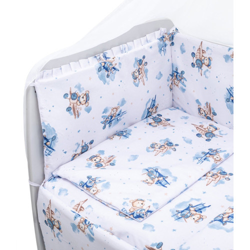 Детская постель Babyroom Gold RG-08 "Мишки на самолете" белый — 18574 Детская постель Babyroom Gold RG-08 "Мишки на самолете" белый — 18574