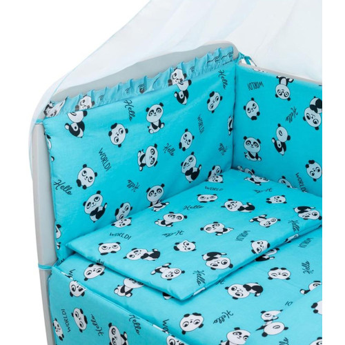 Дитяча постіль Babyroom Gold RG-08 "Пандочки" блакитний — 18576 Дитяча постіль Babyroom Gold RG-08 "Пандочки" блакитний — 18576
