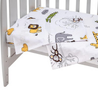 Сменный комплект постельного белья Babyroom Gold RG-08 "Сафари" белый