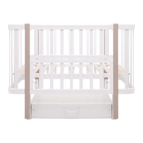 Кровать-маятник с ящиком Babyroom Луна LU-3 Белый-Капучино — 17788