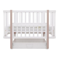 Кровать-маятник с ящиком Babyroom Луна LU-3 Белый-Капучино