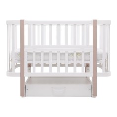 Кровать-маятник с ящиком Babyroom Луна LU-3 Белый-Капучино