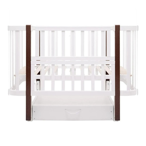 Кровать-маятник с ящиком Babyroom Луна LU-3 Белый-Венге — 17787