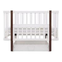Кровать-маятник с ящиком Babyroom Луна LU-3 Белый-Венге