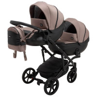 Коляска 2в1 для двійні Bair Next Duo Soft 03 Темний капучино
