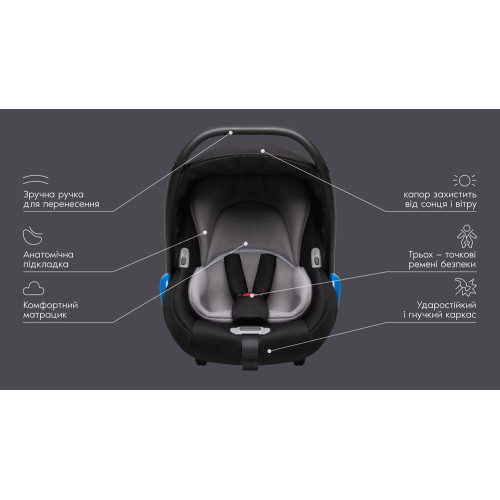 Автокрісло Bair Kite 02 Чорний — 3711
