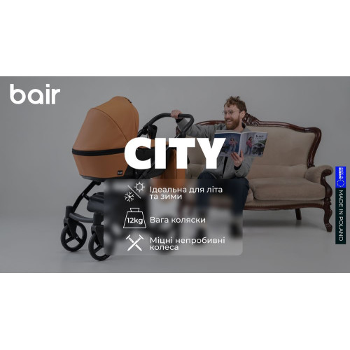 Коляска 2в1 Bair City Soft 37 Графит/черный — 3174
