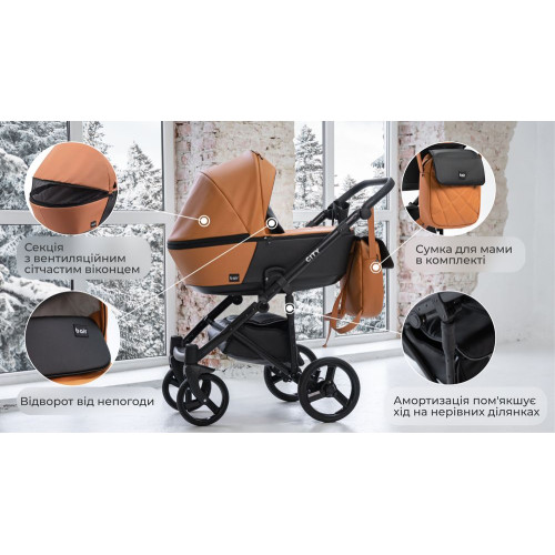 Коляска 2в1 Bair City Soft 37 Графит/черный — 3174