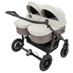 Коляска 2в1 для двійні Bair Sorento DUO BS-03 слонова кістка / капучино