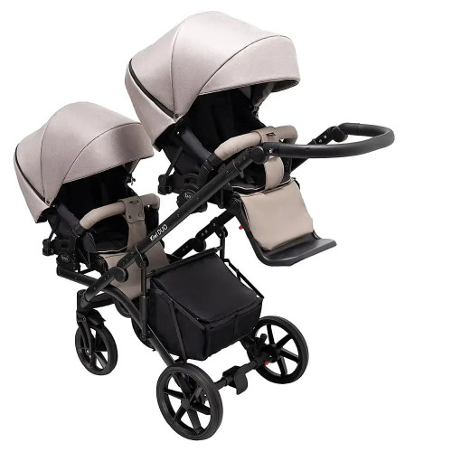 Коляска 2 в 1 для двійні Bair Kiwi DUO Soft BKD-455 капучіно — 21074