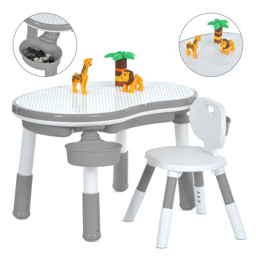 Детский столик Bambi со стульчиком и игровым полем для конструктора (M 6177-11) — 20657