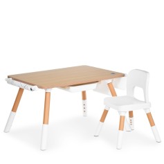 Детский столик Bambi со стульчиком и полкой, деревянная поверхность (M 6319-13)